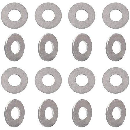 PH Pandahall 100 pcs 22mm Aluminum Stamping Blank, Flat Round Washer with 10mm Center Hole for Bracelet Jewelry DIY Craft Making, Silver