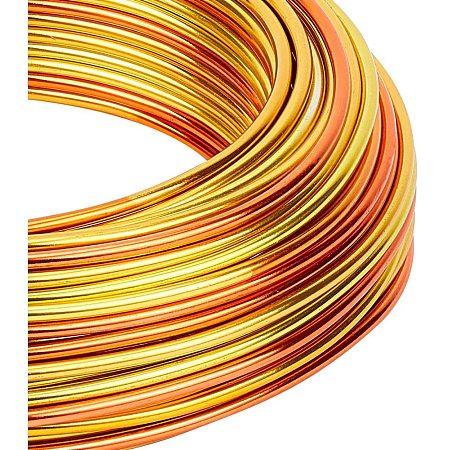 BENECREAT Multicolor Jewelry Craft Aluminum Wire (12 Gauge, 75 Feet) Bendable Metal Wire with Storage Box for Jewelry Beading Craft Project - Orange, Yellow, Green