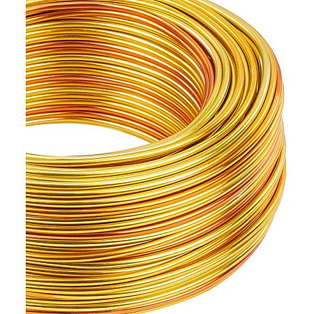 BENECREAT Multicolor Jewelry Craft Aluminum Wire (12 Gauge, 180 Feet) Bendable Metal Wire for Jewelry Beading Craft Project - Yellow, Orange, Green