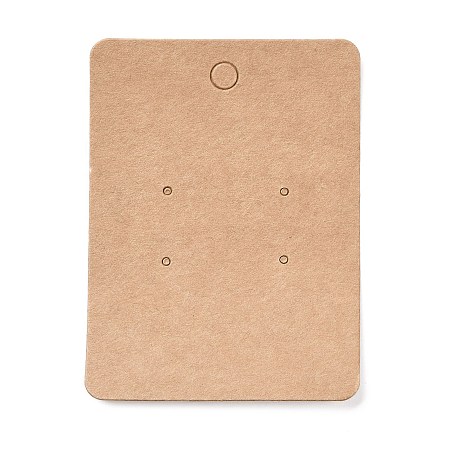 Honeyhandy Blank Kraft Paper Earring Display Cards, Rectangle, BurlyWood, 7.8x5.8x0.05cm, Hole: 1.5mm