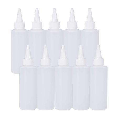 BENECREAT 10Pack 5 Ounce Plastic Squeeze Dispensing Bottles with Leak-Proof White Cap - Good For Crafts, Art, Glue, Multi Purpose