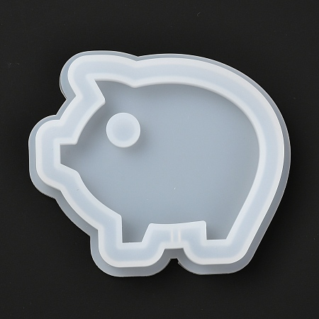 Honeyhandy DIY Pig Shaker/Quicksand Jewelry Silicone Molds, Resin Casting Molds, For UV Resin, Epoxy Resin Jewelry Making, White, 77x90x10mm, Inner Diameter: 80x68mm