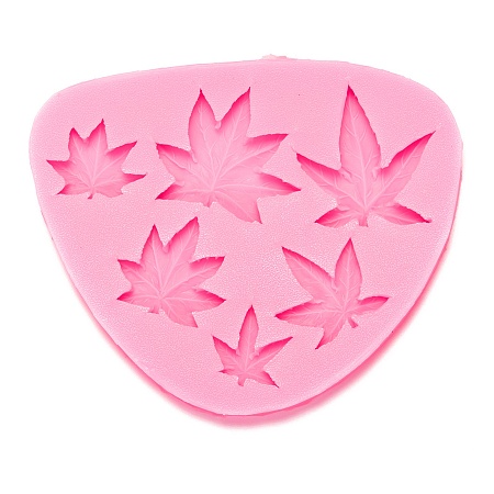 ARRICRAFT Maple Leaf Fondant Molds, Food Grade Silicone Molds, For DIY Cake Decoration, Candle, Chocolate, Candy, Soap, UV Resin & Epoxy Resin Craft Making, Hot Pink, 100x120x10mm, Inner Diameter: 22~36x21~42mm