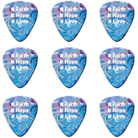 GLOBLELAND 9 Pack Faith Hope and Love Guitar Picks Premium Celluloid Picks Sampler for Classical Guitar Electric Guitar