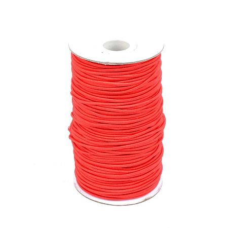 NBEADS A Roll of 70m Round Elastic Cord Beading Crafting Stretch String for Jewelry Making and Bracelet Making, with Fiber Outside and Rubber Inside, Red, 2mm