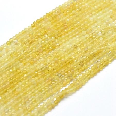 ARRICRAFT Natural Yellow Opal Gradient Beads Strands, Gradient Style, Round, Faceted, 3mm, Hole: 0.5mm, about 153pcs/strand, 15.35 inch(39cm)