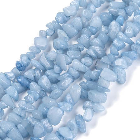 Honeyhandy Dyed Natural Aquamarine Beads Strands, Chip, 3~16x3~8mm, Hole: 0.7mm, 32.28''(82cm)