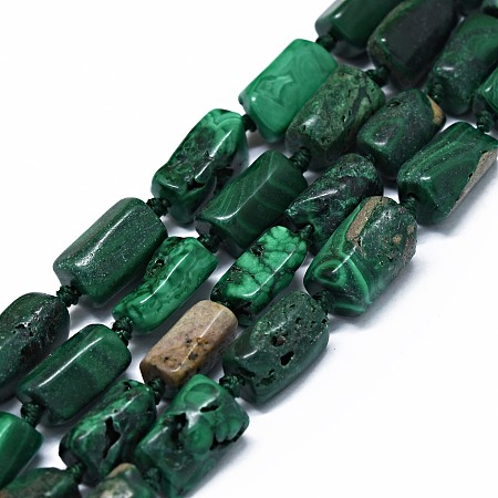 Honeyhandy Natural Malachite Beads Strands, Nuggets, 10~13x6~8x4~7mm, Hole: 0.8mm, about 33pcs/strand, 16.54''(42cm)
