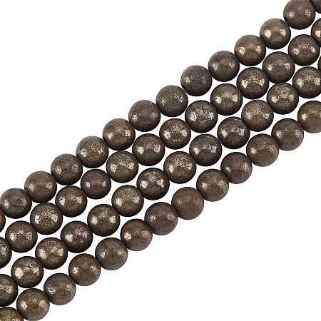 OLYCRAFT 200pcs 4mm Natural Pyrite Beads Natural Stone Beads Round Loose Beads Stone Gemstone Energy Healing Beads for Bracelet Necklace Jewelry Making DIY Craft