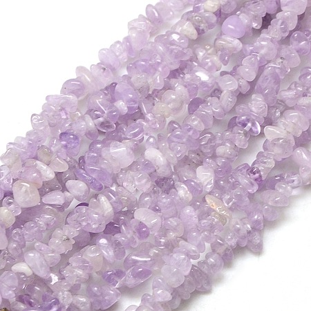 Honeyhandy Natural Amethyst Beads Strands, Chips, 6~10x4~6x3~!5mm, Hole: 1mm, about 32 inch