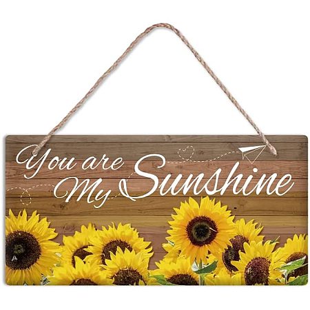 ARRICRAFT You are My Sunshine Plaque Colorful Hanging Door Sign Rustic Door Plate with Jute Twine Funny Wall Door Decor for Front Door Farmhouse Office Coffee Shop Bar Decoration 5.9x11.8in
