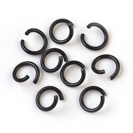 Honeyhandy Iron Jump Rings, Open Jump Rings, Black, 17 Gauge, 8~8.5x1.2mm, Inner Diameter: 5~6mm