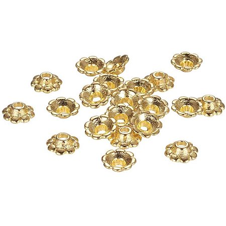 PH PandaHall About 2000 Pcs Tibetan Style Flower Petal Bead Caps Alloy Spacer Beads for Bracelet Necklace Jewelry Making, Gold