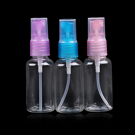 Arricraft Plastic Pressing Spray Bottle, Makeup Tools, Random Single Color or Random Mixed Color, 3x9.5~10cm; 30ml/bottle