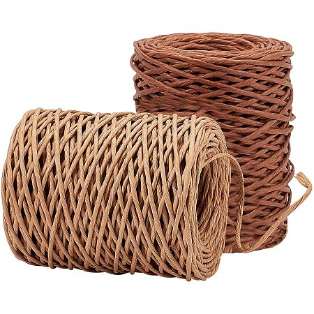 AHANDMAKER Floral Bind Wire 2 Rolls 0.8 Inch in Diameter 164 Feet, Vine Wire Floral Bind Rustic Style Craft Wire, Paper Wrapped Rope for Flower Crowns, Artificial Flower Making, DIY Projects