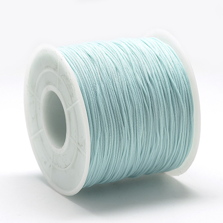 Honeyhandy Polyester Cords, Light Sky Blue, 0.5~0.6mm, about 131.23~142.16 yards(120~130m)/roll