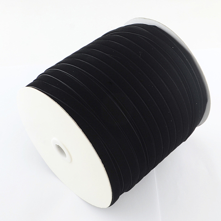 Honeyhandy 1/2 inch Single Face Velvet Ribbon, Black, 1/2 inch(12.7mm), about 100yards/roll(91.44m/roll)