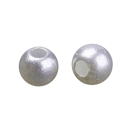 NBEADS 17000pcs/500g Round Ivory Pearl Acrylic Loose Beads, About 4mm in Diameter, Hole: 1mm