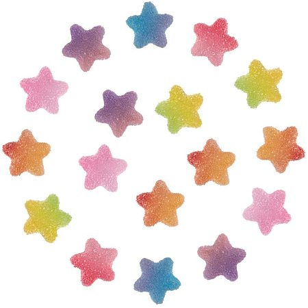 NBEADS About 80Pcs Slime Charms, Candy Resin Cabochon Star Candy Model Epoxy Resin Flatback Star Shape Ornament for Scrapbooking Crafts