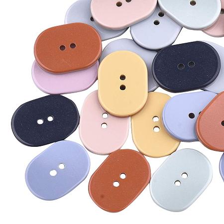 ARRICRAFT 200 pcs Oval 2-Hole Resin Buttons for DIY Sewing Coat Sweater Hat DIY Craft Making, Mixed Colors