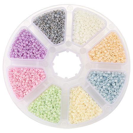 PandaHall Elite Multicolor 12/0 Round Glass Seed Beads for Jewelry Making 2mm Loose DIY Beads, about 8000pcs/box