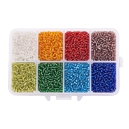 PandaHall Elite 12/0 Round Glass Seed Beads Diameter 2mm Multicolor Loose Beads for DIY Craft