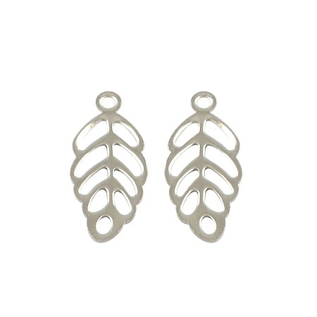 NBEADS 200pcs 201 Stainless Steel Leaf Charms Pendants 13x5.5mm for Crafting Jewelry Making Accessory
