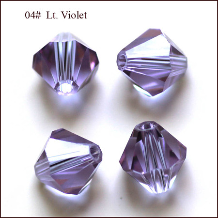 Honeyhandy Imitation Austrian Crystal Beads, Grade AAA, Faceted, Bicone, Medium Purple, 3x3mm, Hole: 0.7~0.9mm