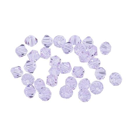 ARRICRAFT 200pcs Imitation Austrian Crystal Glass Beads Faceted Round Bicone Clear Grade AAA Beads for Jewelry Craft Making 4mm Hole: 1mm Purple