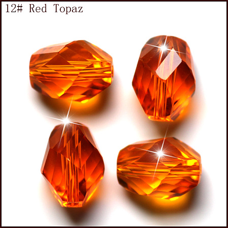 Honeyhandy Imitation Austrian Crystal Beads, Grade AAA, Faceted, Bicone, Dark Orange, 10x13mm, Hole: 0.9~1mm