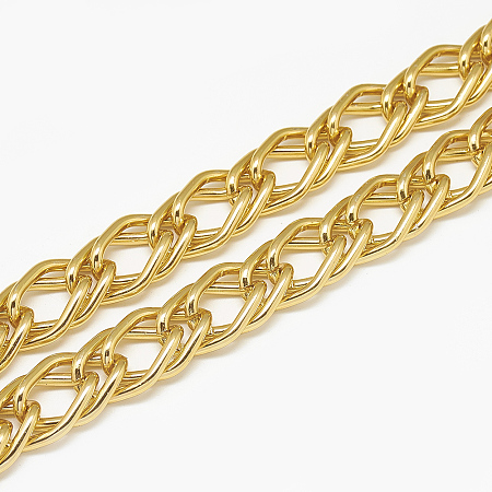 ARRICRAFT Unwelded Aluminum Double Link Chains, Gold, 22x15x2.2mm