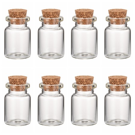Honeyhandy Glass Wishing Bottle Bead Containers, Corked Bottles, Clear, 22x33mm, Bottleneck: 15.5mm in diameter, Capacity: 7ml(0.23 fl. oz)