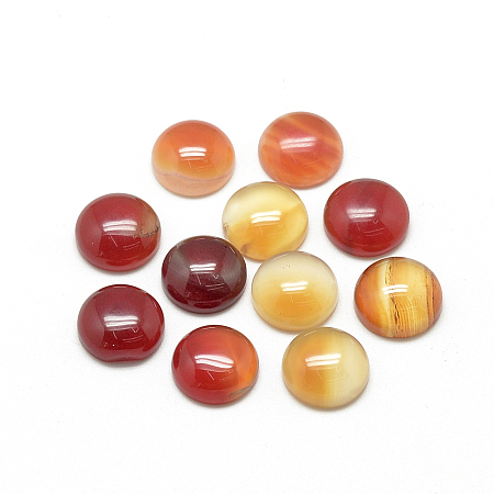 Honeyhandy Natural Agate Cabochons, Dyed, Half Round/Dome, 10x4~5mm