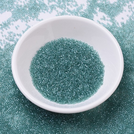 MIYUKI Delica Beads, Cylinder, Japanese Seed Beads, 11/0, (DB0112) Transparent Sea Foam Luster, 1.3x1.6mm, Hole: 0.8mm; about 2000pcs/10g