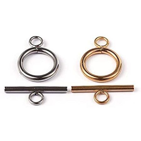 UNICRAFTALE 10 Sets Stainless Steel Toggle Clasps Bar and Ring Toggle Clasps End Clasps Jewelry Connectors DIY Crafts Findings for Bracelet Necklace Jewelry Making