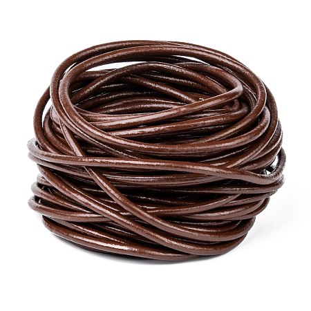 Honeyhandy 3mm Saddle Brown Color Cowhide Leather Beading Cords, DIY Jewelry Making Material for Leather Wrap Bracelets