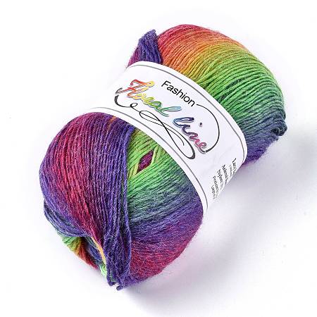ARRICRAFT Wool Knitting Yarn, Segment Dyed, Crochet Yarn, Colorful, 1mm, about 400m/roll