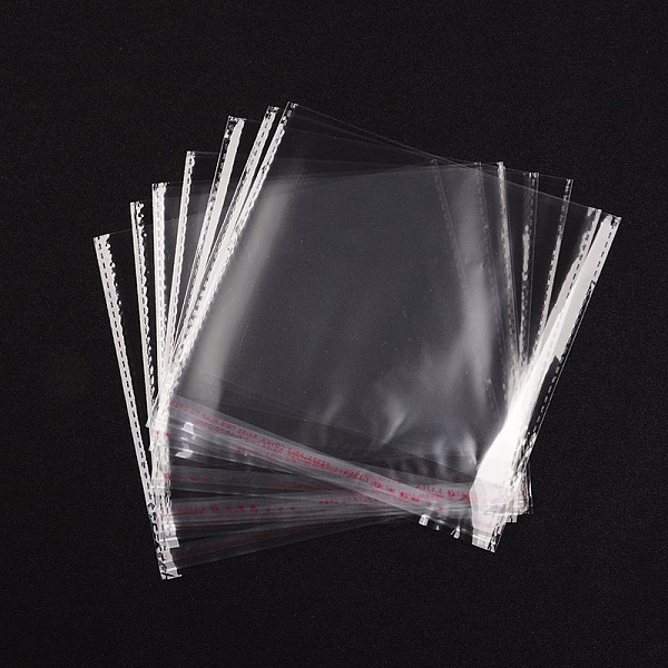 Honeyhandy OPP Cellophane Bags, Rectangle, Clear, 14x14cm, Unilateral ...