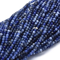 Honeyhandy Natural Sodalite Beads Strands, Round, 2mm, Hole: 0.5mm, about 195pcs/strand, 15.35 inch(39cm)