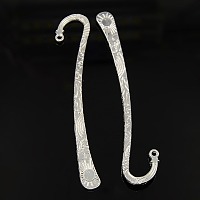 Honeyhandy Tibetan Style Alloy Bookmarks, Lead Free, Nickel Free and Cadmium Free, Silver Color Plated, about 125x23mm, Hole: 3mm