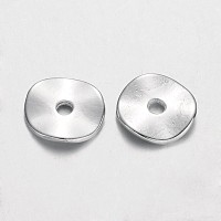 Honeyhandy Tibetan Silver Wavy Spacer Beads, Flat Flat Round, Lead Free & Cadmium Free & Nickel Free, Silver Color Color, about 10mm in diameter, 1mm thick, hole: 2mm, about 51pcs/20g