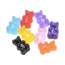 ARRICRAFT 200pcs Bear Shape Resin Cabochon Mixed Color