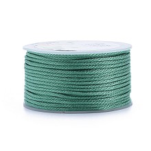 Honeyhandy Polyester Braided Cords, for Jewelry Making Beading Crafting, Medium Aquamarine, 2mm, about 21.87 yards(20m)/roll