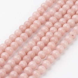 Honeyhandy Natural Mashan Jade Round Beads Strands, Dyed, Light Salmon, 4mm, Hole: 1mm, about 98pcs/strand, 15.7 inch