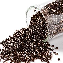 TOHO Round Seed Beads, Japanese Seed Beads, (222) Dark Bronze, 15/0, 1.5mm, Hole: 0.7mm, about 3000pcs/bottle, 10g/bottle