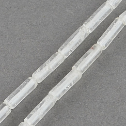 Honeyhandy Natural Quartz Crystal Beads Strands, Tube, Clear, 13x4~5mm, Hole: 1mm, about 27~30pcs/strand, 15.3 inch