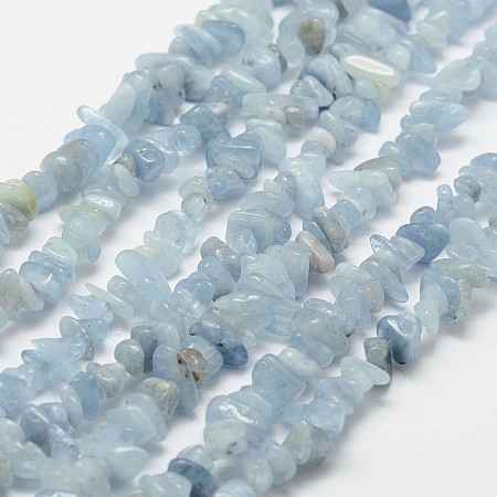ARRICRAFT Natural Aquamarine Beads Strands, Chip, Grade AA, Light Sky Blue, 3~5x7~13x2~4mm, Hole: 0.4mm, 32~32.5 inch