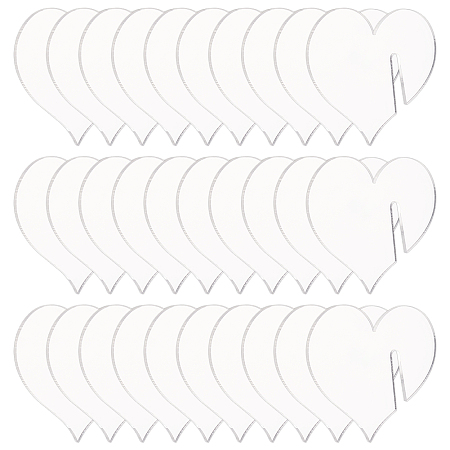 FINGERINSPIRE 60 Pcs Acrylic Drink Tags Heart Shape Party Drink Tag 2x1.8 inch Clear Acrylic Drink Marker Champagne Glass Marker Tag Acrylic Wine Glass Charms for Bar Wedding Wine Tasting Party