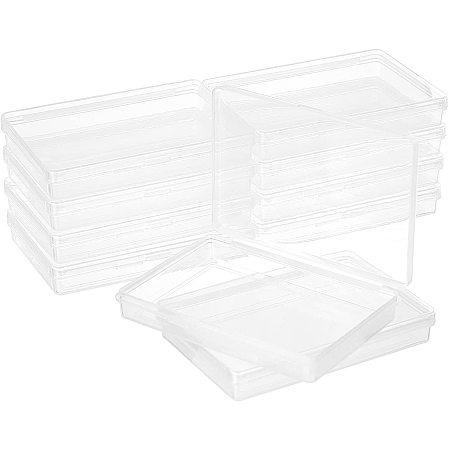 OLYCRAFT 24pcs Plastic Beads Storage Containers Box Small Rectangle PP Plastic Box Mini Storage Organizer with Flip Cup White Plastic Storage Box Used for Beads Coins Jewelry(6.5x9.1x1.4cm)