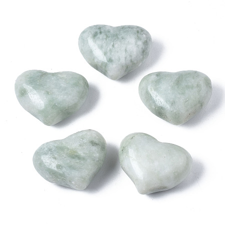 Honeyhandy Natural New Jade Heart Palm Stone, Pocket Stone for Energy Balancing Meditation, 19~21x25~26x10~13mm